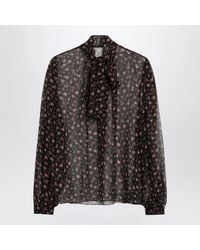 Dolce & Gabbana - Dolce & Gabbana Chiffon Blouse With Small Rose Print - Lyst