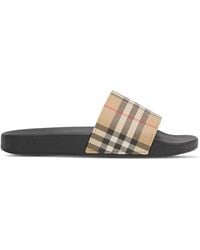 Burberry - Lf Sdl Furley L Chk Slides - Lyst