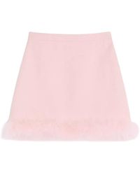 Valentino - Miniskirt With Feathers - Lyst