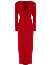 Alessandra Rich - Cady Evening Dress With Deep 'V' Neckline & Bows - Lyst