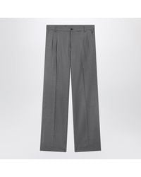 Dolce & Gabbana - Dolce&Gabbana Mélange Flannel Pleated Trousers - Lyst