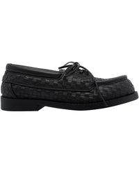 Bottega Veneta - Espresso Pier Boat Shoes - Lyst