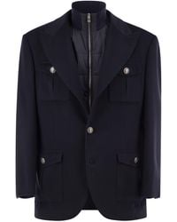 Brunello Cucinelli - Virgin Wool Jacket With Removable Padded Gilet - Lyst