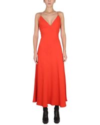 Stella McCartney - Maxi V-Neck Dress Viscose - Lyst