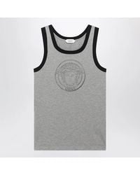 Versace - Light Cotton Jersey Tshirt With Logo Print - Lyst