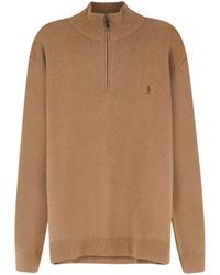 Polo Ralph Lauren - Half Zip High Neck Knitted Sweater - Lyst