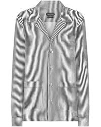 Tom Ford - Striped Silk Pj Shirt With Piping And Tonal Tf Embroidered Logo - Lyst