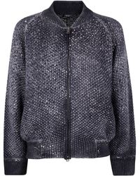 Avant Toi - "Moss" Stitch Bomber With Shadows, Lamination And Strass - Lyst