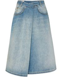 Maison Margiela - Wrap-Design Denim Midi Skirt - Lyst