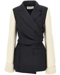 Dries Van Noten - Jacket With Ribbed Knit Sleeves - Lyst