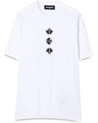 DSquared² - T-Shirt Logo On The Back And Front Leaves - Lyst