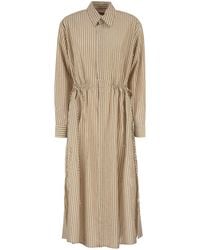 Polo Ralph Lauren - Striped Linen Cotton Shirt Dress With Drawstring - Lyst