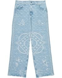 CASABLANCA - Carpet Jacquard Baggy Denim Jeans - Lyst