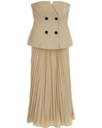 Self-Portrait - Self Portrait Stretch Gabardine Dress - Lyst