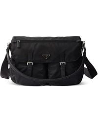Prada - Re-Nylon Leather-Trim Shoulder Bag - Lyst