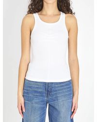 Alaïa - Alaia Darts Cotton Tank Top - Lyst
