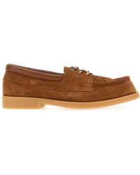 Bottega Veneta - Caramel Suede Pier Boat Shoes - Lyst