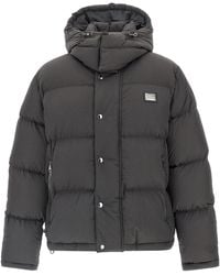 Dolce & Gabbana - Dolce & Gabbana Logo Patch Down Jacket - Lyst