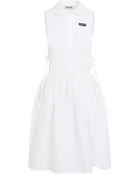 Miu Miu - Popeline Mini Dress - Lyst