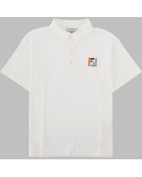 Fendi - Kids Cotton Polo Shirt With Ff Logo - Lyst