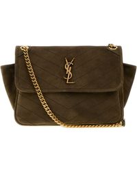 Saint Laurent - Army Suede Niki Tripouch Shoulder Bag - Lyst