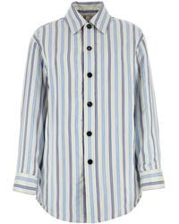 Bottega Veneta - Embroidered Silk Oversize Padded Shirt - Lyst