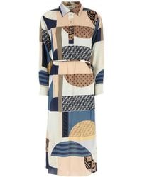 Fendi - Patchwork Silk Dress - Lyst