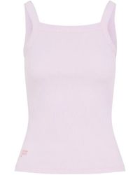 PANGAIA - Light Lilac Cotton Ribbed Square Neck Tank Top - Lyst