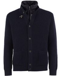 Fay - Wool Cardigan With Removable Padded Gilet - Lyst
