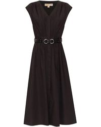 MICHAEL Michael Kors - Poplin Midi Dress - Lyst