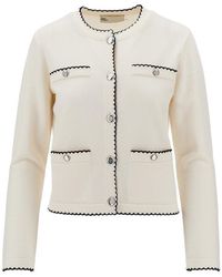 Tory Burch - Kendra Cardigan With Scalloped Edges - Lyst