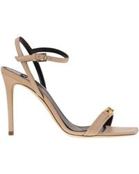 Elisabetta Franchi - Nappa Leather Sandal With Enamelled Horsebit - Lyst