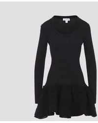 Alaïa - Alaia Ruffle Wool Mini Dress - Lyst