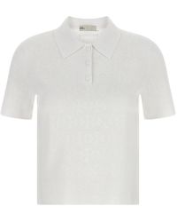 Tory Burch - Viscose Polo Shirt - Lyst