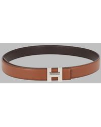 Hogan - Reversible Leather Belt With Logo Buckle - Lyst