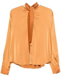 forte_forte - Silk Bow-Tie Shirt - Lyst