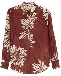 Brunello Cucinelli - Printed Silk Shirt - Lyst