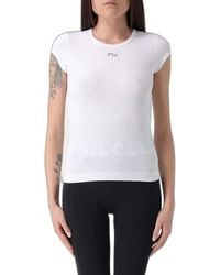 DIESEL - T-Angie-Od T-Shirt With Cut-Out Embroidered Logo - Lyst