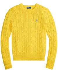 Polo Ralph Lauren - Cable Knit Sweater With Logo - Lyst