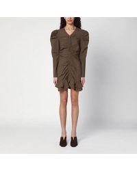 Isabel Marant - Isabel Marant Etoile Briali Mini Dress With Khaki Zip - Lyst