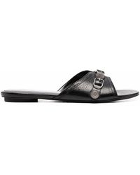 Balenciaga - Leather Cagole Slippers - Lyst