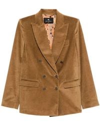 Etro - Corduroy Double-Breasted Blazer - Lyst