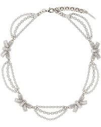 Alessandra Rich - Crystal Necklace With Bows - Lyst