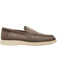Santoni - Suede Moccasin - Lyst