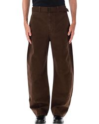 Lemaire - Cotton Trousers With Belt - Lyst