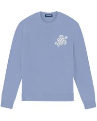 Vilebrequin - Organic Cotton And Cashmere Crew Neck Sweater With Turtle Logo - Lyst