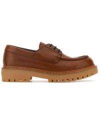 Prada - Caramel Leather Lace-Up Shoes - Lyst