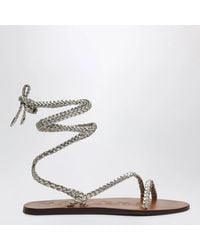 Manebí - Manebi Platinum Leather Sandals - Lyst