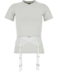 Balenciaga - Chalk Stretch Cotton T-Shirt - Lyst