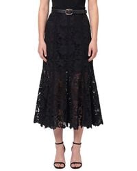 Self-Portrait - A-Line Lace Midi Skirt - Lyst